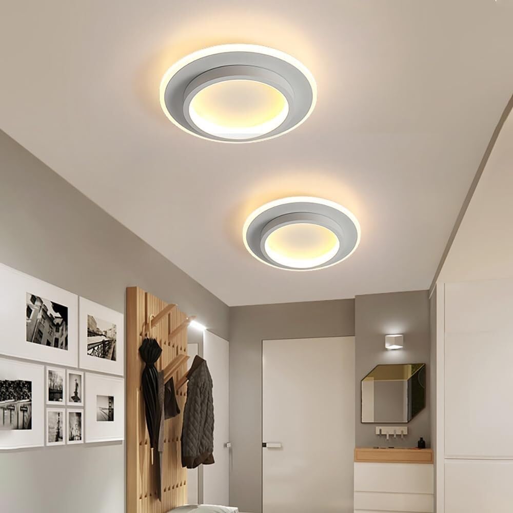 Ceiling Light Aluminium Acrylic LED 24.0 cm Halo Hallway Bedroom Flush Mount Ring Lighting Modern Interior Fixture | Thomler