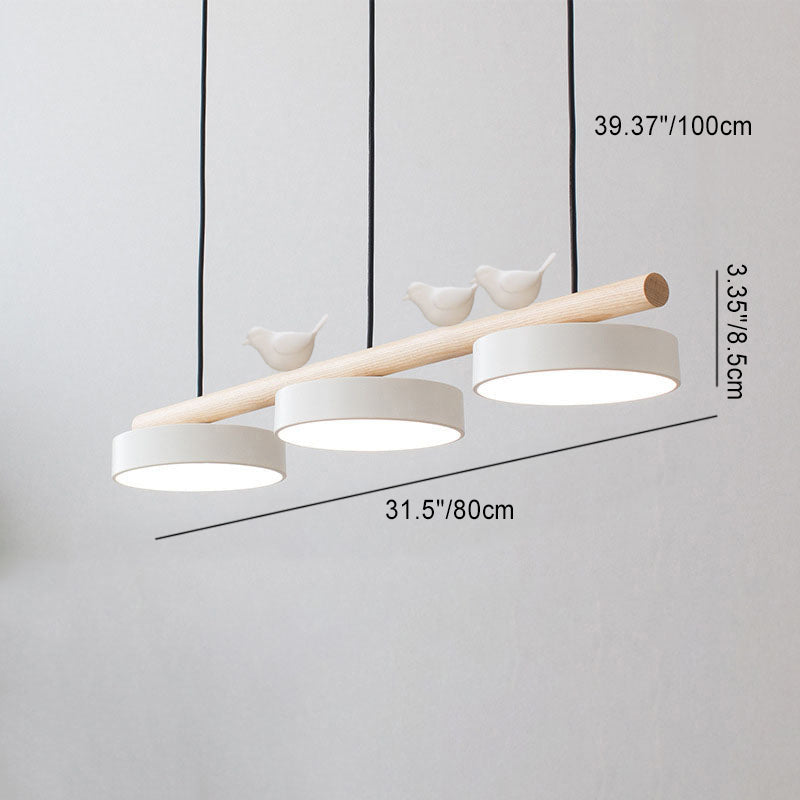 Chandelier Iron Wood Resin 36W 31.5 in Modern Living Room Bedroom Hallway Lighting Adjustable LED 3-Color Temperature | Thomler