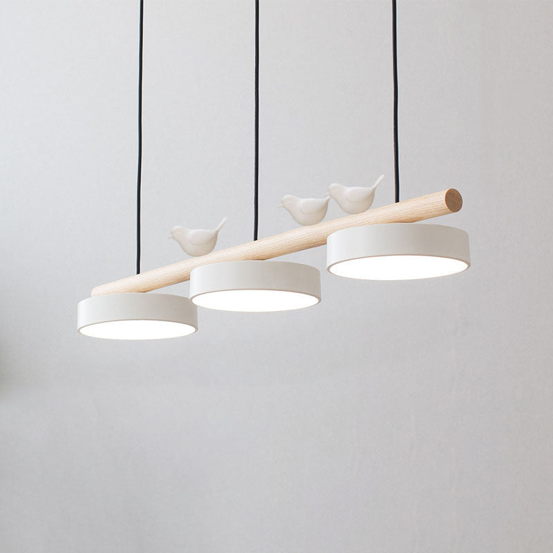 Chandelier Iron Wood Resin 36W 31.5 in Modern Living Room Bedroom Hallway Lighting Adjustable LED 3-Color Temperature | Thomler