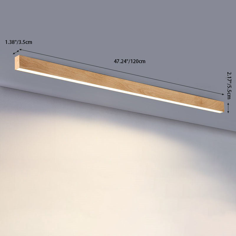 Hardwired Linear LED Ceiling Light with Natural Aluminum Frame & Acrylic Diffuser for Living Room, Bedroom & Entryway | Thomler