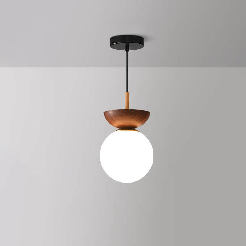 Spherical Glass Ceiling Light with Metal Frame - Contemporary Hardwired Fixture for Bedroom, Entryway & Hallway - G9 Socket | Thomler