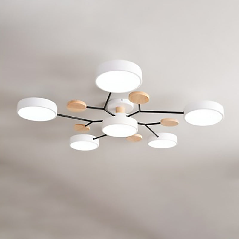 Modern Molecular LED Ceiling Light – Scandinavian Wood & Metal Flush Mount for Living Room, Bedroom & Kitchen | Thomler