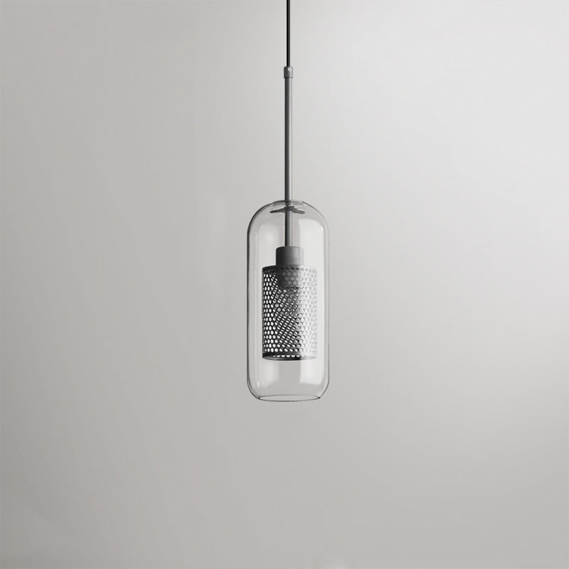Modern Hanging Ceiling Fixture with Clear Glass Shade & Brass Hardware for Kitchen Island, Dining Room | Thomler