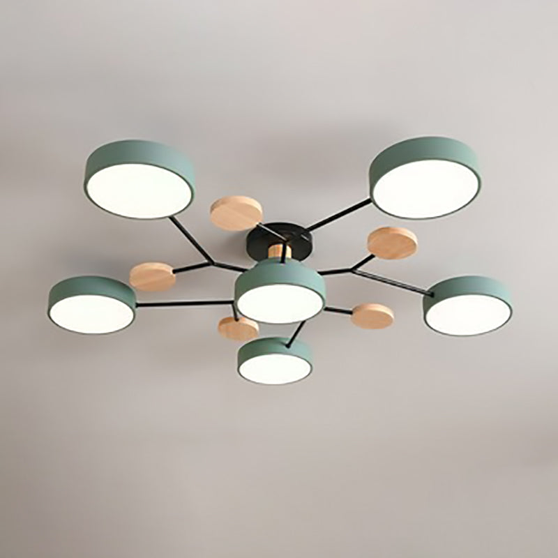 Modern Branch Sphere Semi-Flush Ceiling Light with Integrated LED for Bedrooms & Living Spaces | Thomler