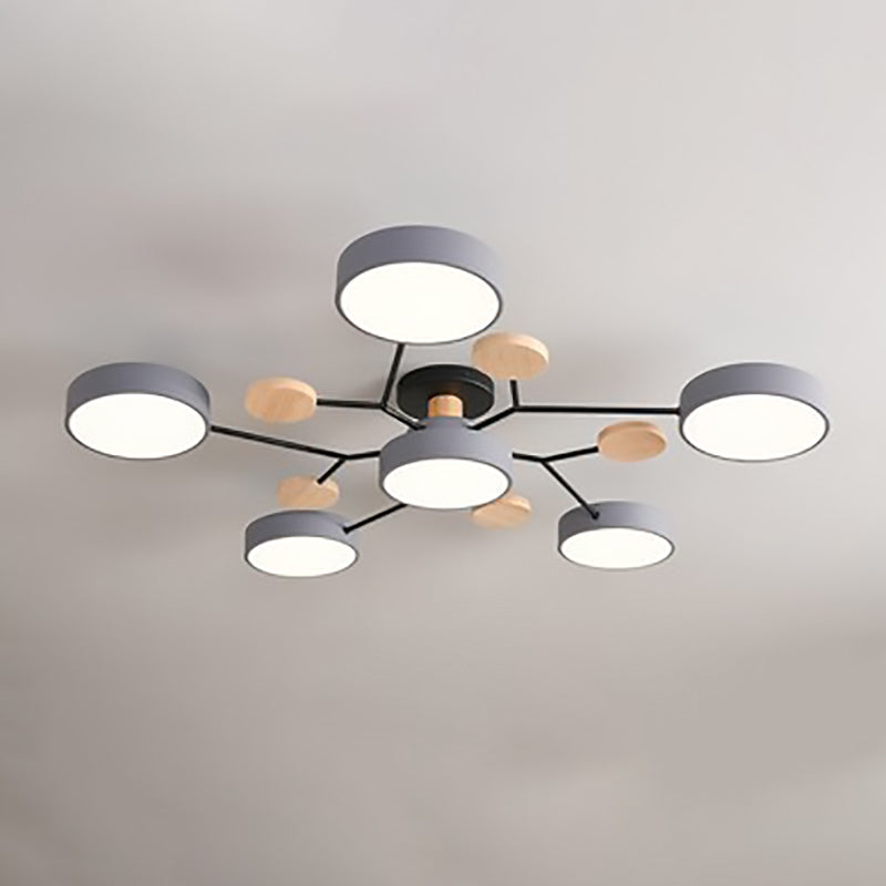 Modern Branch Sphere Semi-Flush Ceiling Light with Integrated LED for Bedrooms & Living Spaces | Thomler