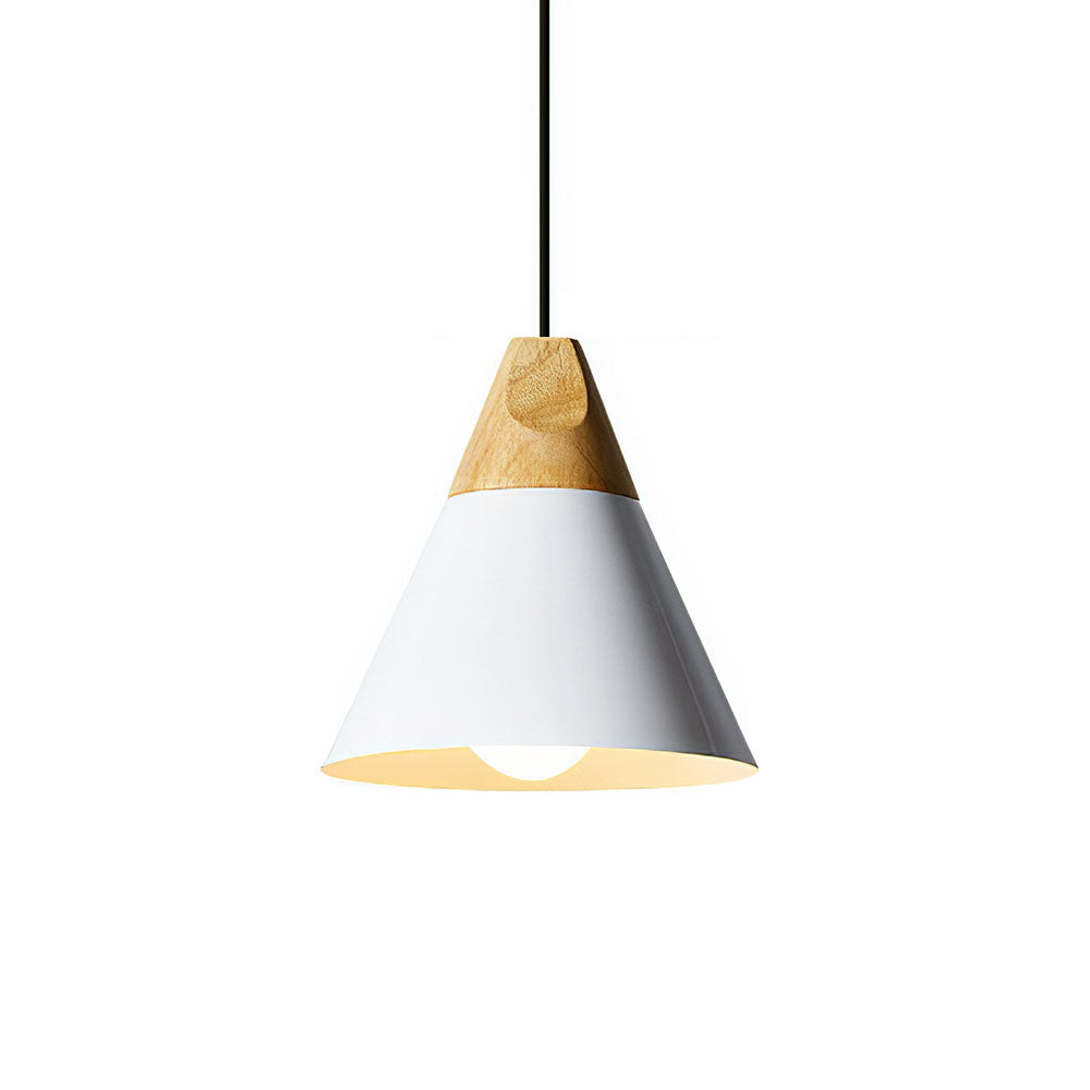 Pendant Light Wood Aluminium E27 Grey Dining Room Kitchen Island Hanging Ceiling Lamp Scandinavian Modern | Thomler
