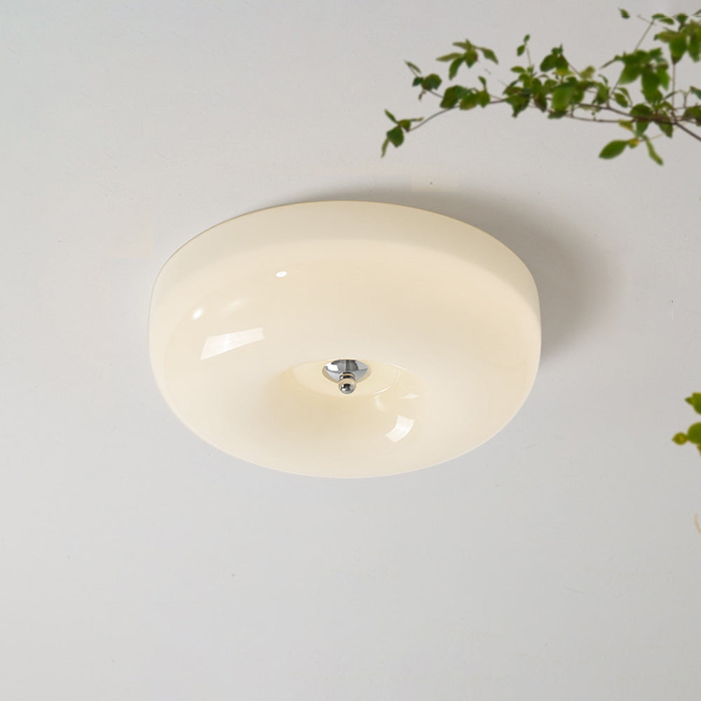 Glass Flush Mount LED Fixture – Dimmable 3-Tone Ambient Illumination for Bedrooms & Hallways | Thomler