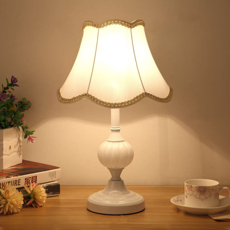 Table Lamp Glass Iron Fabric 16.5 in Modern Bedside Living Room Study LED E26 Light | Thomler