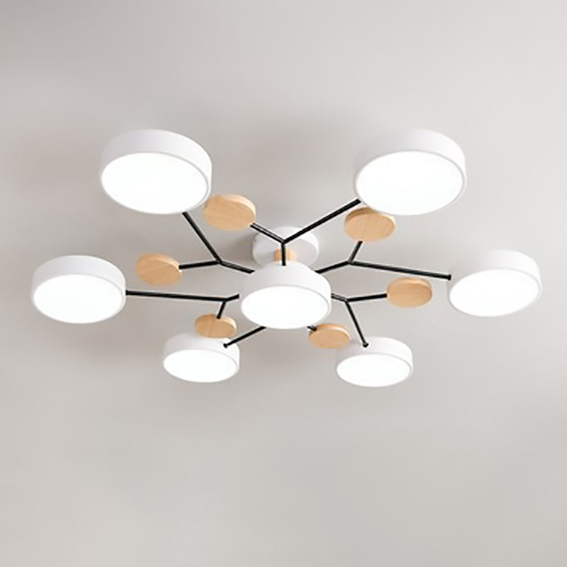 Modern Molecular LED Ceiling Light – Scandinavian Wood & Metal Flush Mount for Living Room, Bedroom & Kitchen | Thomler