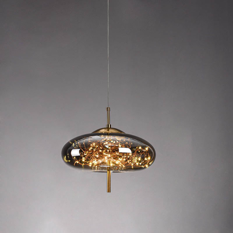 Glass Pendant Light with Adjustable Cord – Modern Minimalist Hanging Ceiling Fixture for Living Room, Bedroom & Dining | LED Ambient | Thomler