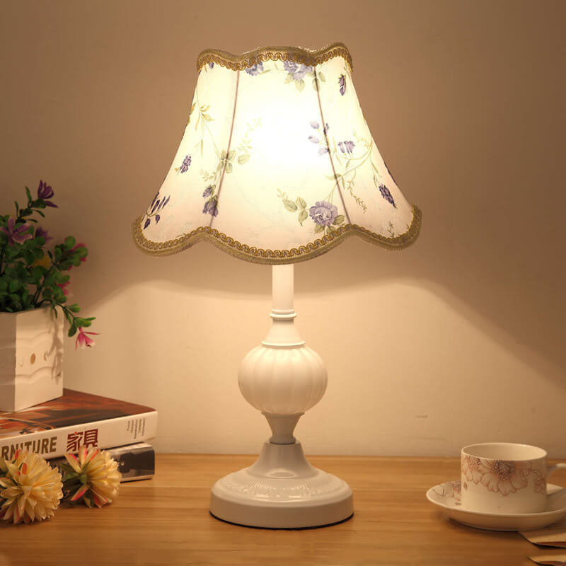 Table Lamp Glass Iron Fabric 16.5 in Modern Bedside Living Room Study LED E26 Light | Thomler