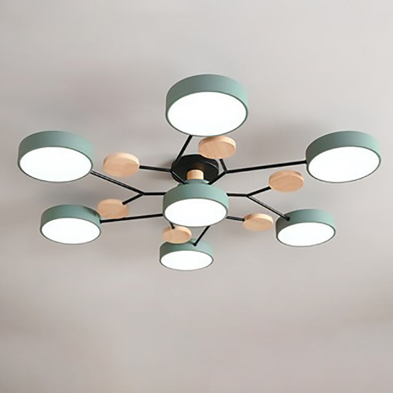 Modern Branch Sphere Semi-Flush Ceiling Light with Integrated LED for Bedrooms & Living Spaces | Thomler