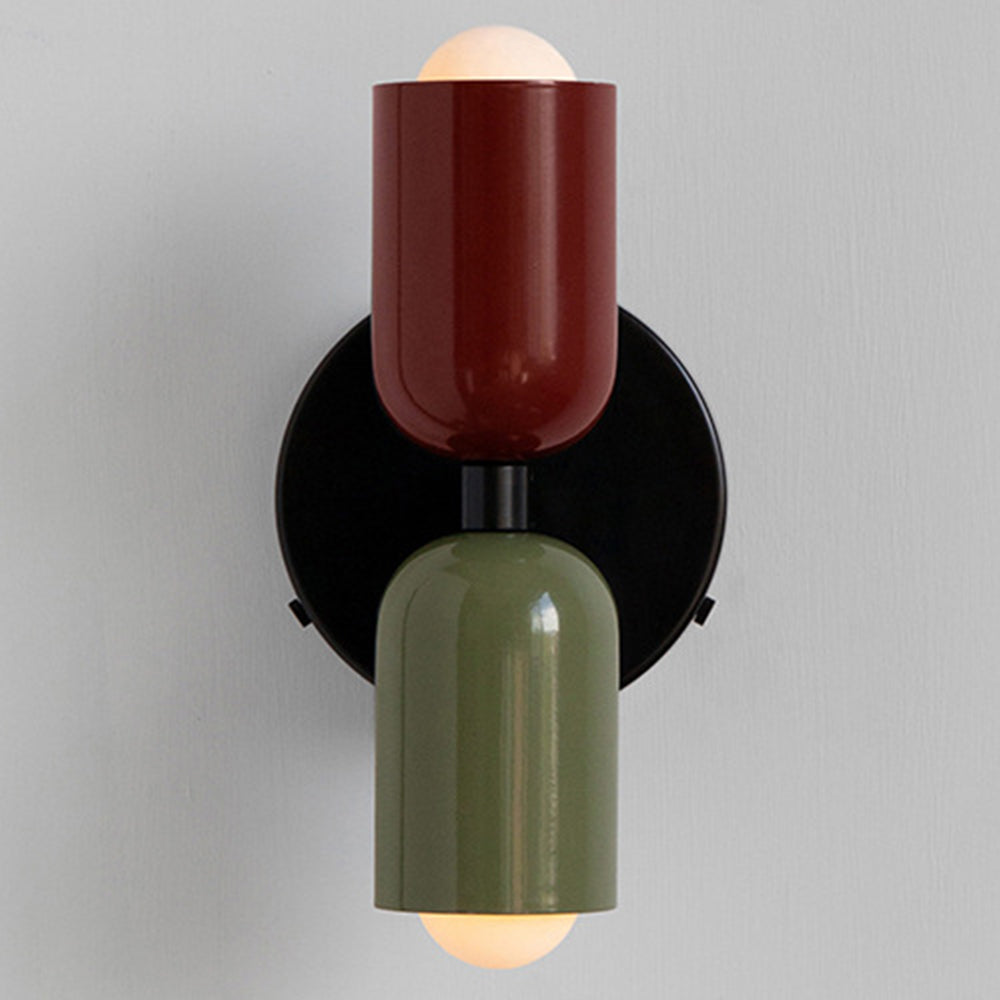 Two-Tone Glass Wall Sconce with Dual Light Uplight Downlight for Bedroom Living Room Hallway Modern Minimalist Home Accent Lighting | Thomler