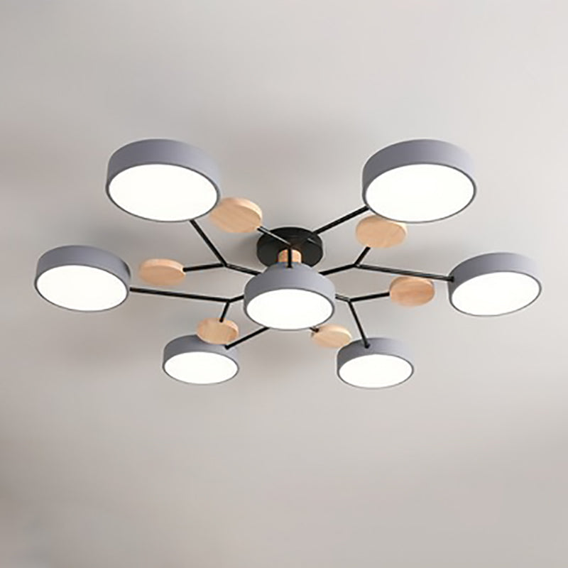 Modern Molecular LED Ceiling Light – Scandinavian Wood & Metal Flush Mount for Living Room, Bedroom & Kitchen | Thomler