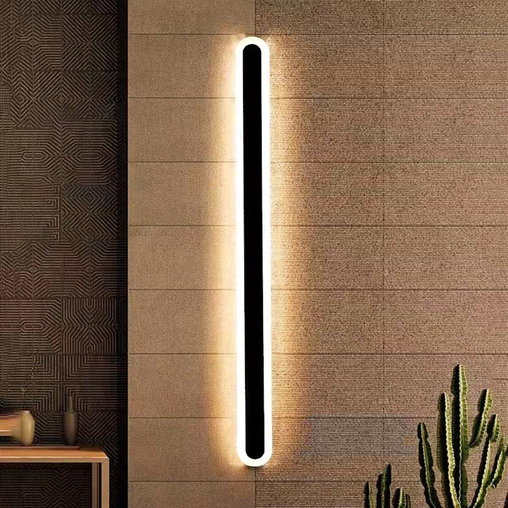Waterproof LED Sconce Elongated Wall Mount Fixture for Exterior & Interior Spaces – Indoor Outdoor Lighting – Black Metal Acrylic Diffuser | Thomler