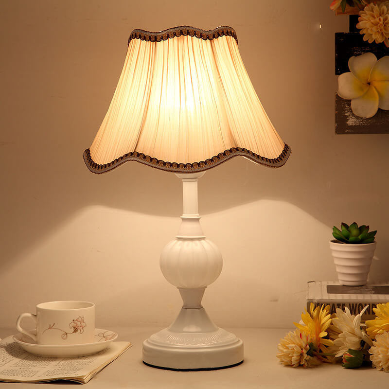 Table Lamp Glass Iron Fabric 16.5 in Modern Bedside Living Room Study LED E26 Light | Thomler