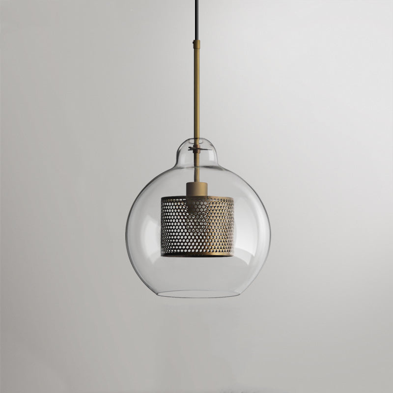 Modern Hanging Ceiling Fixture with Clear Glass Shade & Brass Hardware for Kitchen Island, Dining Room | Thomler