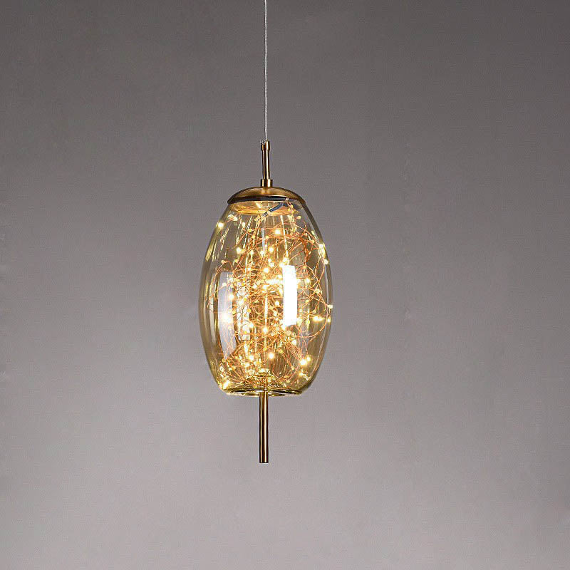 Glass Pendant Light with Adjustable Cord – Modern Minimalist Hanging Ceiling Fixture for Living Room, Bedroom & Dining | LED Ambient | Thomler