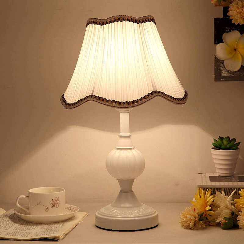 Table Lamp Glass Iron Fabric 16.5 in Modern Bedside Living Room Study LED E26 Light | Thomler