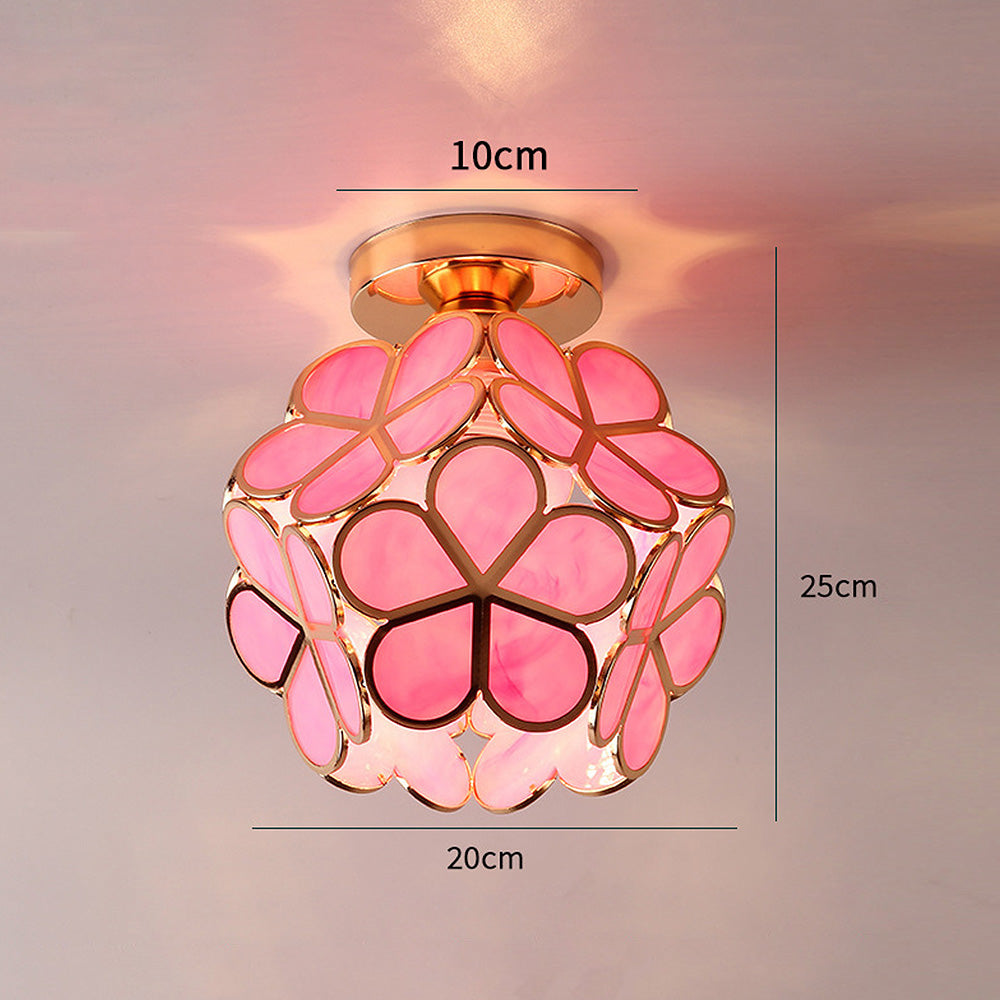 Floral Ceiling Light with Acrylic Petals and Gold Accents for Bedroom, Hallway, Living Room | Thomler