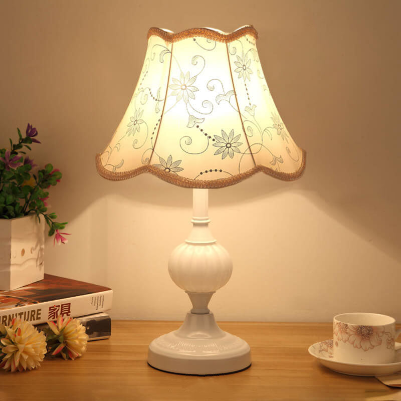 Table Lamp Glass Iron Fabric 16.5 in Modern Bedside Living Room Study LED E26 Light | Thomler