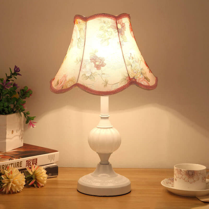 Table Lamp Glass Iron Fabric 16.5 in Modern Bedside Living Room Study LED E26 Light | Thomler