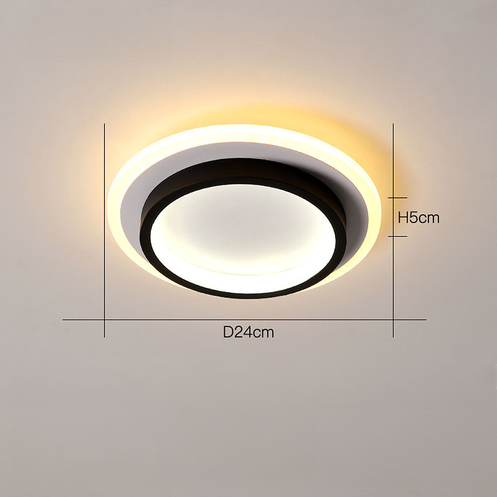 Ceiling Light Iron Aluminium Acrylic 5.0 cm Round LED 10W 20W Black White Bedroom Hallway Living Room Modern Interior Lighting | Thomler