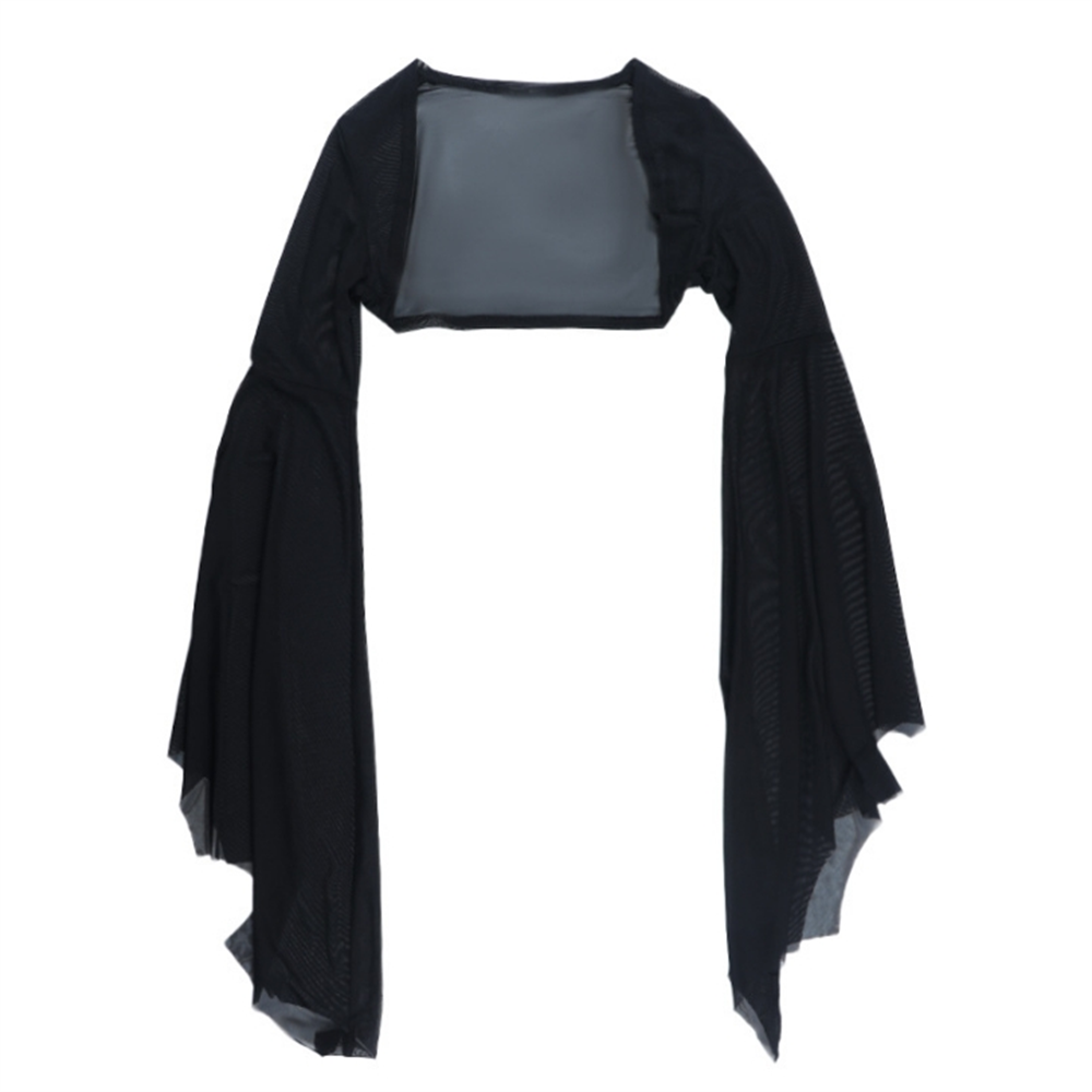 Spider Web Sheer Overlay Top with Bell Sleeves – Layering Piece for Women's Spooky Season Outfits & Party Wear | Thomler