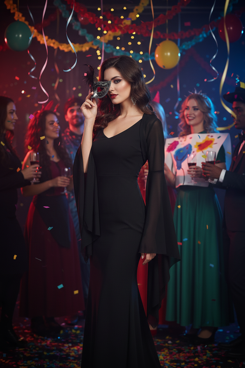 Spider Web Sheer Overlay Top with Bell Sleeves – Layering Piece for Women's Spooky Season Outfits & Party Wear | Thomler