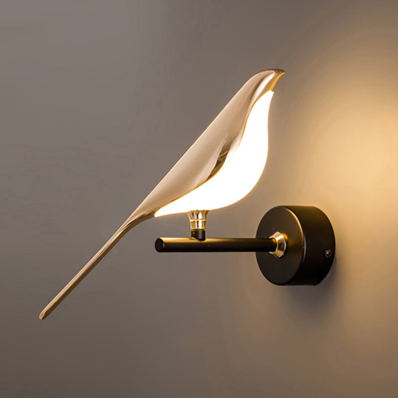 Wall Lamp Metal Bird Design 28.0 cm Black Gold Bedroom Hallway Decorative LED Accent Light Artistic Indoor Sconce | Thomler
