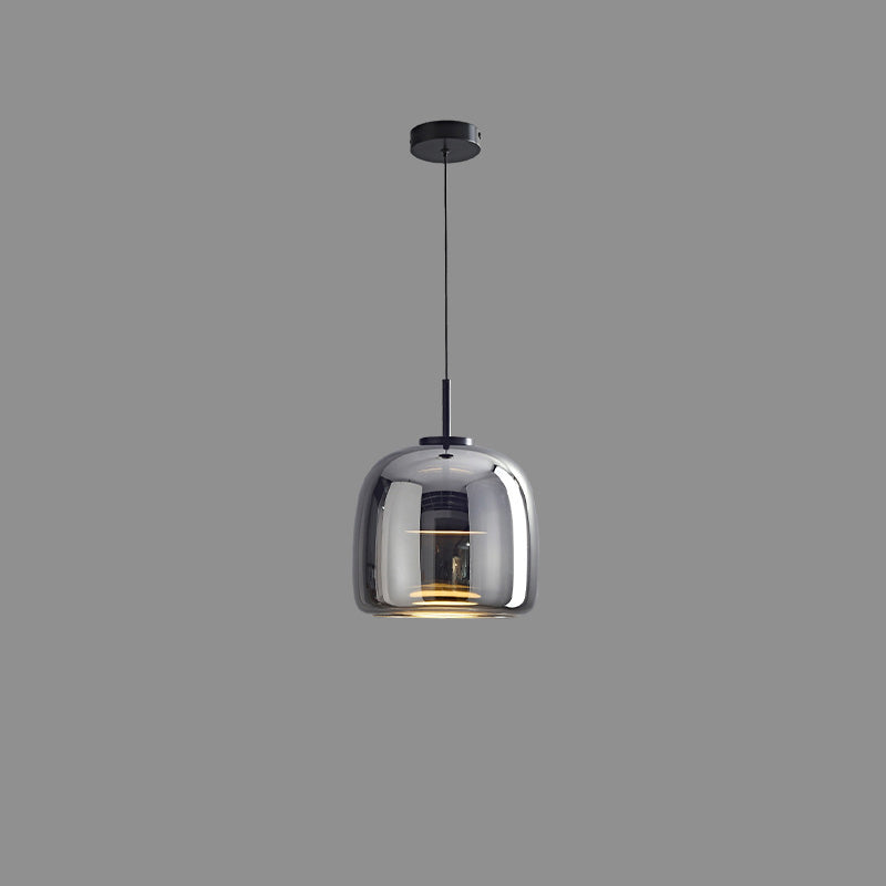 Pendant Light Blown Glass 38.0 cm Smoked Dining Room Kitchen Island Hanging Ceiling Lamp Adjustable Height | Thomler