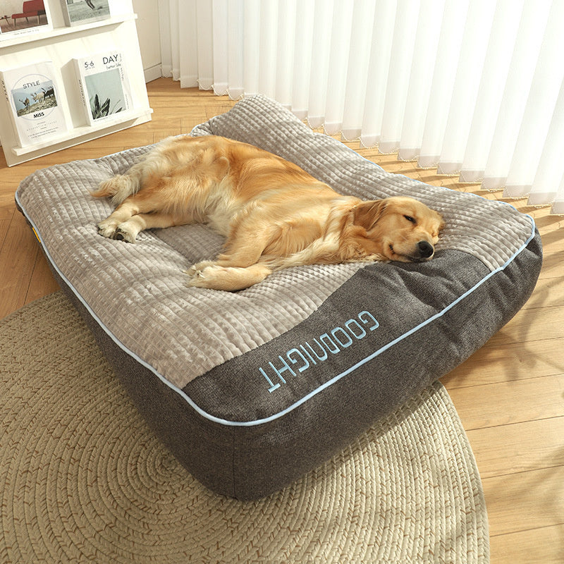 Dog Bed Crystal Velvet 80.0 cm x 64.0 cm Orthopedic Brown Indoor Sleeping Cushion Raised Rim Washable Pet Bed | Thomler