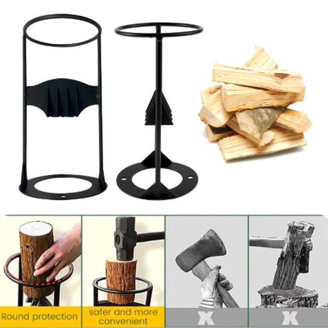 Cast Iron Log Splitter for Firewood & Kindling – Manual Wood Splitting Tool with Heavy-Duty Base | Thomler