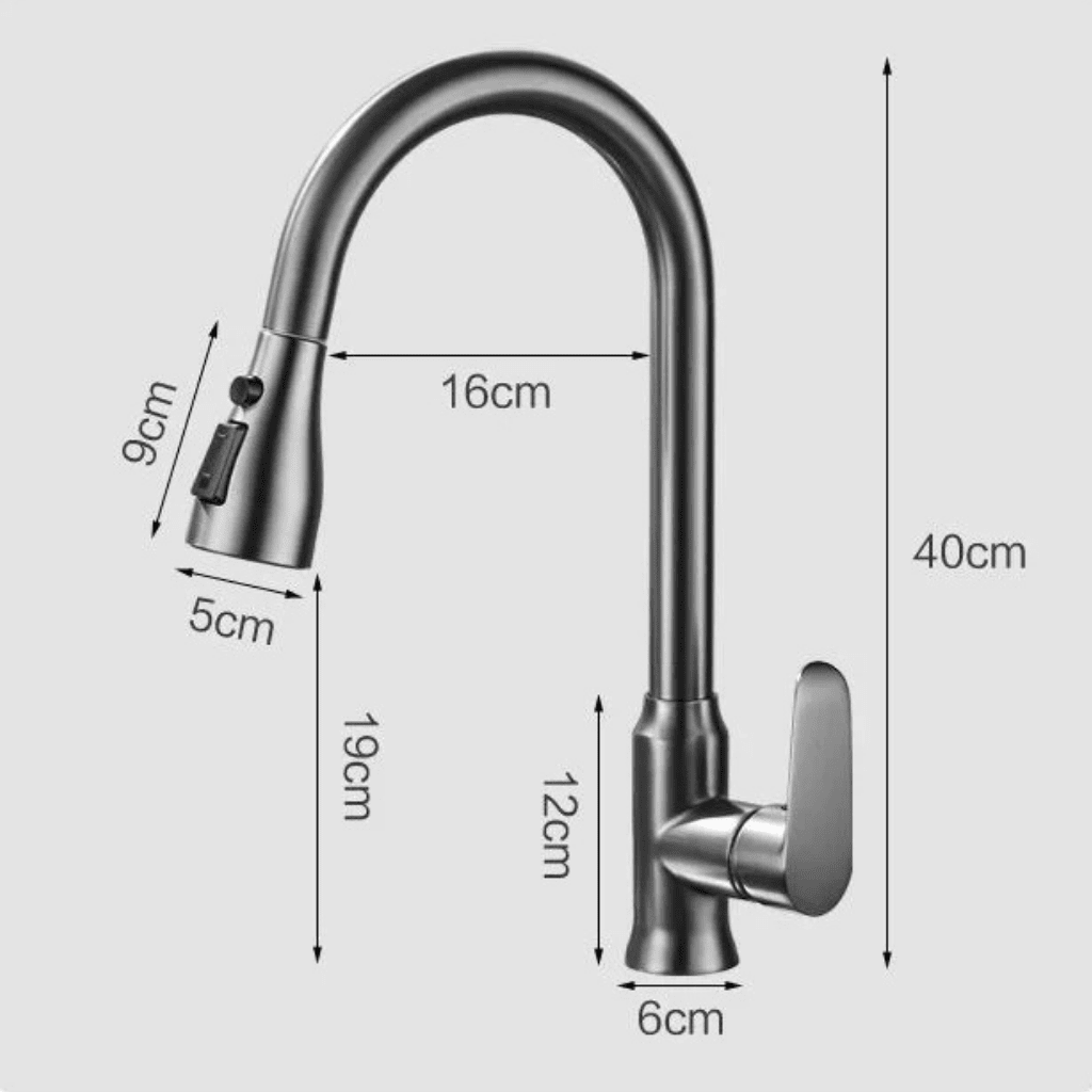 Single-Handle Pull-Down Kitchen Faucet with 360° Swivel Spout – Chrome, Brushed Nickel, Black & Gray Finish Options for Modern Sink | Thomler