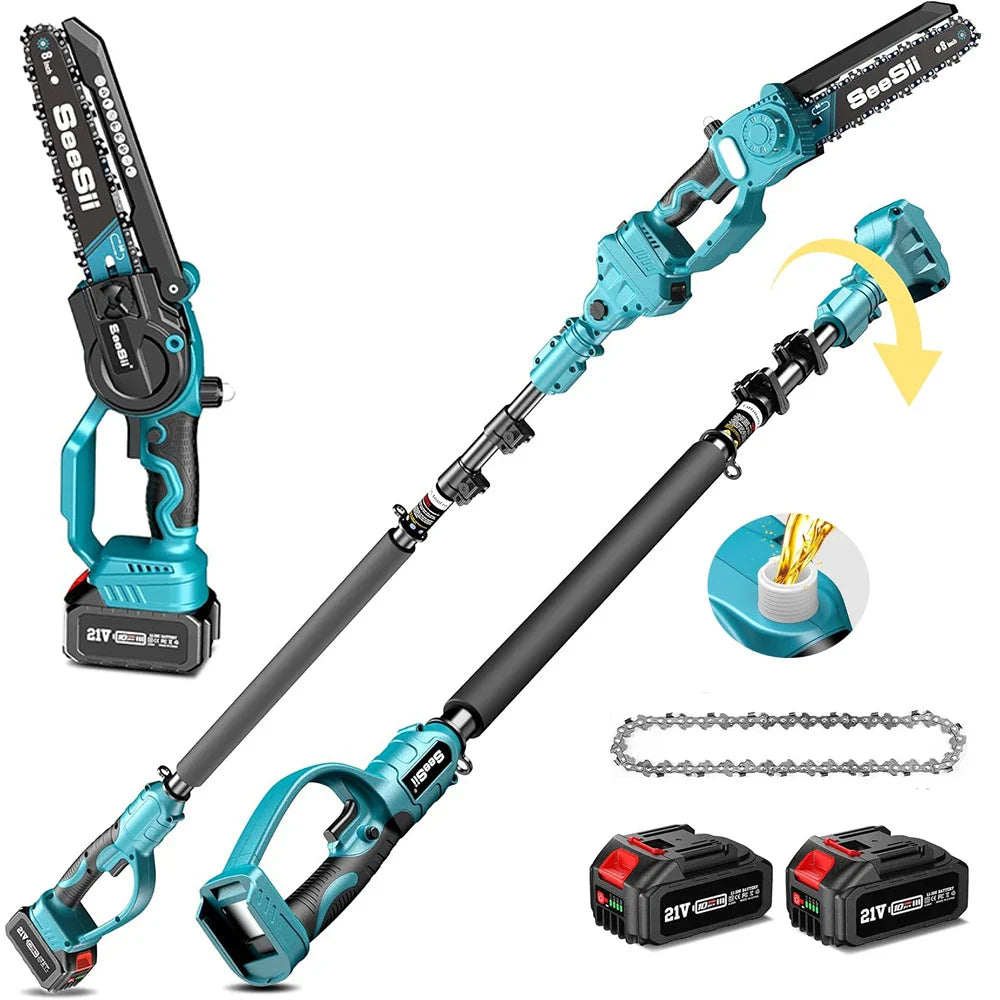 Pole Saw Cordless 20.0 cm 21V Extendable Garden Tree Pruning Chainsaw With Adjustable Cutting Head | Thomler