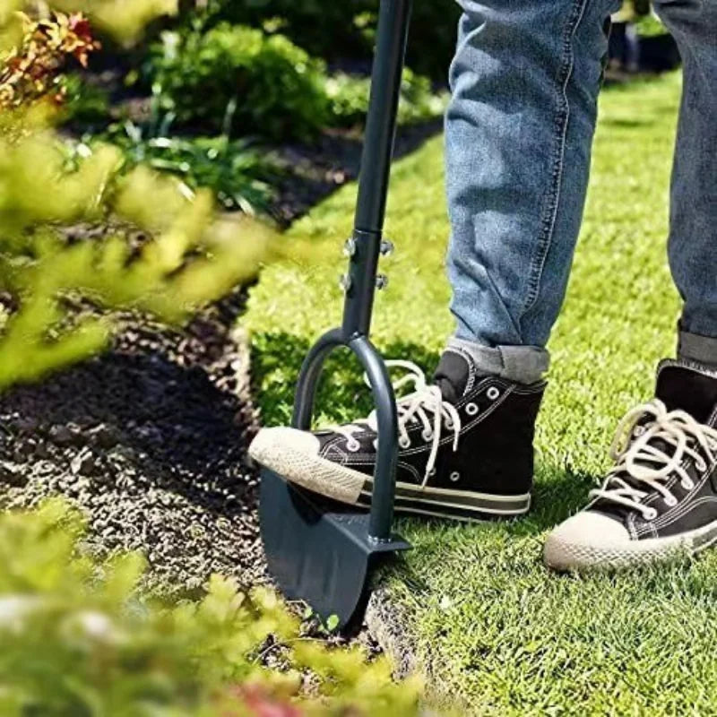 Manual Lawn Edger with Serrated Half-Moon Blade for Garden Beds, Pathways & Turf Trimming | Steel Step Tool for Yard Edging & Border Cutting | Thomler