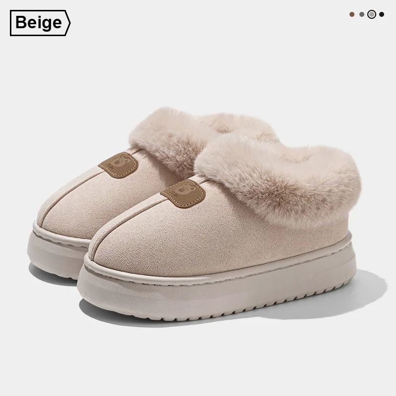 Ankle-High Plush House Slippers – Cushioned EVA Base, Fleece Warmth, Indoor/Outdoor Use for Men & Women | Thomler