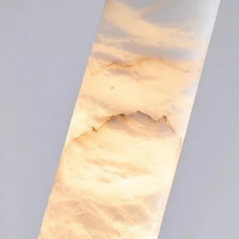 Hanging Marble Cylinder Light Fixture with Brass Hardware for Dining & Bedroom | Thomler