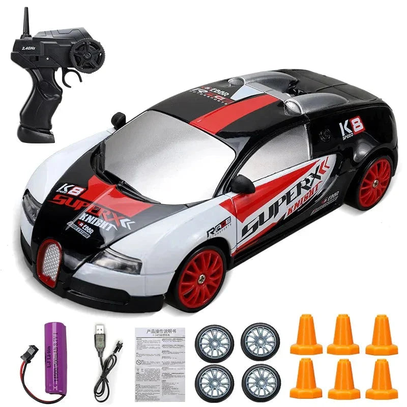 RC Mini Drift Car Remote Control Racing Toy with LED Lights & Rechargeable Battery for Kids & Adults | Thomler