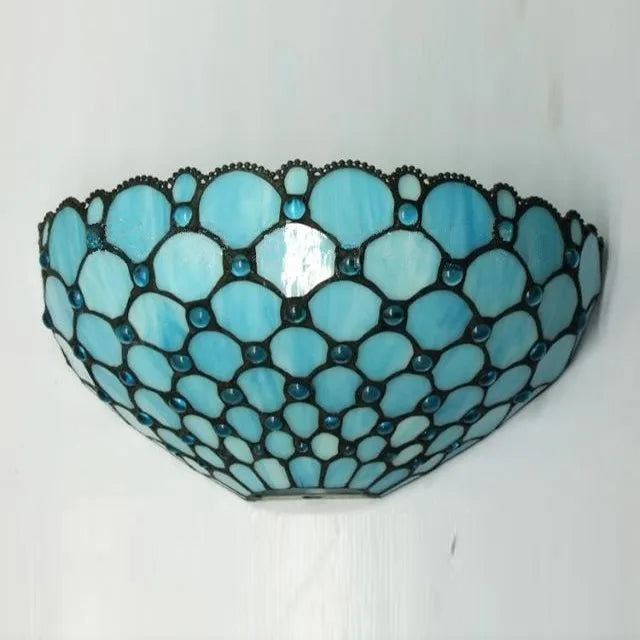 Wall Lamp Glass Mosaic E27 Blue Pastel Green Vintage Bedroom Hallway Ambient Lighting Fixture | Thomler