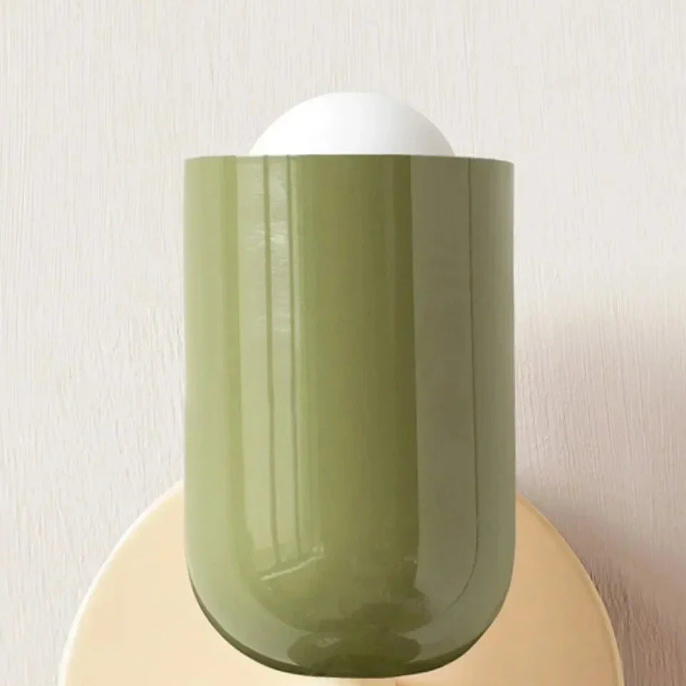 Round Iron Sconce with Dual LED Light Up & Down – Modern Pastel Fixture | Thomler