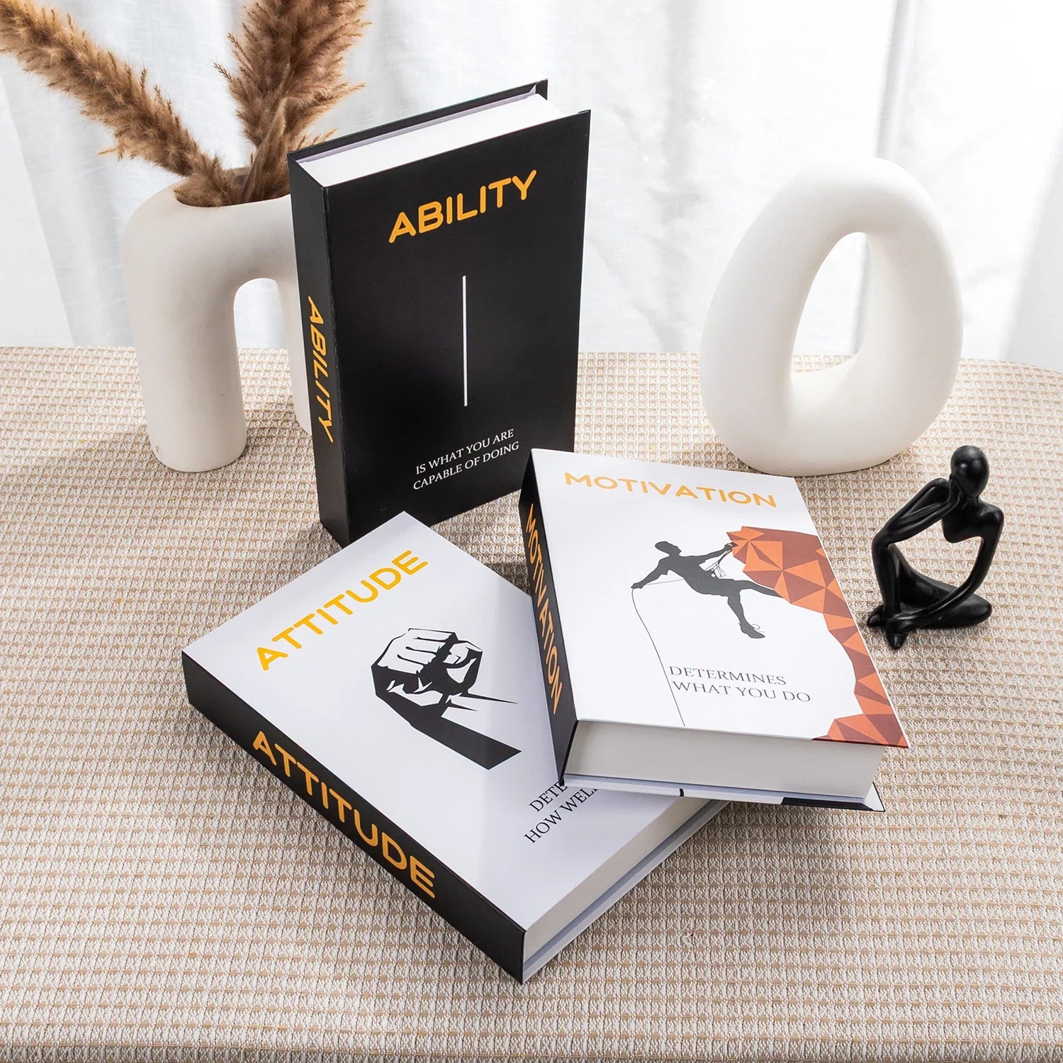 Decorative Faux Books Cardboard Foldable Set Of 3 Living Room Coffee Table Styling Bookshelf Display Interior Decor | Thomler