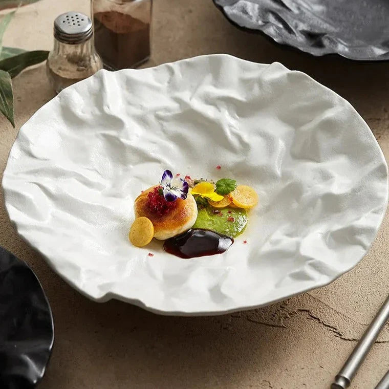 Serving Bowl Ceramic 10 in Coastal Dining Tableware Decorative Kitchen Table Centerpiece | Thomler