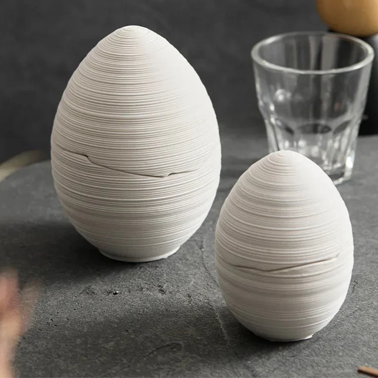 Bowl Ceramic Egg Shape Serving Dining Table Fruit Dessert Soup Minimalist Kitchen Decor Elegant Tableware | Thomler