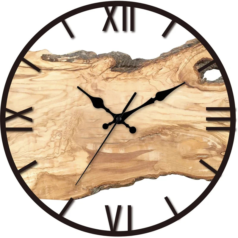 Silent Wood & Acrylic Wall Clock with Noiseless Sweep Hand for Living Room, Bedroom, Office | Modern Minimalist Time Display | Thomler