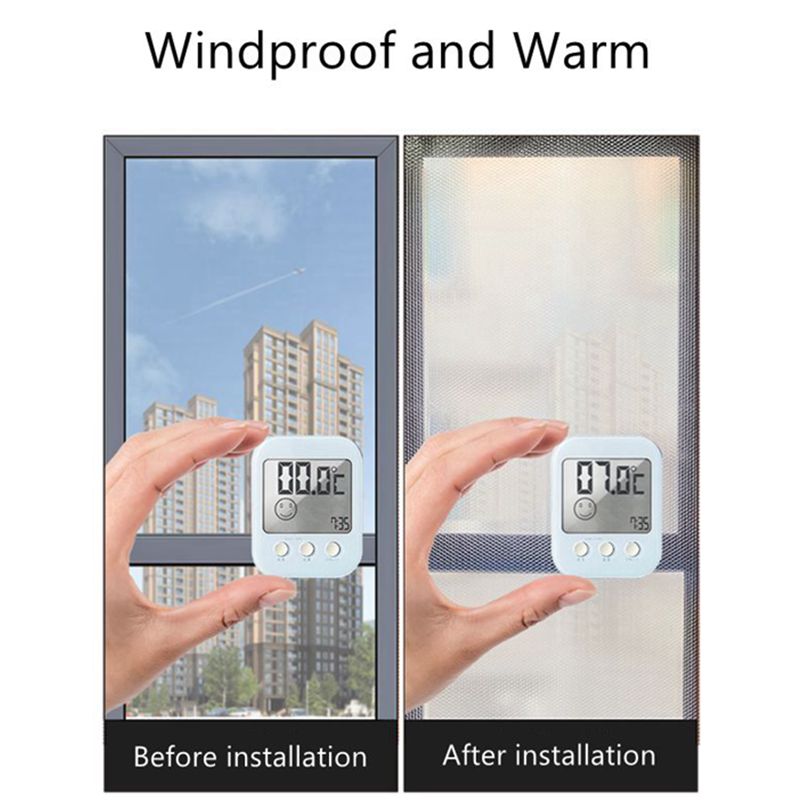 Insulating Window Film Kit – Dual-Layer Thermal Draft Stopper with Adhesive Zipper – Energy-Saving Clear Shrink Barrier for Winter Storm | Thomler