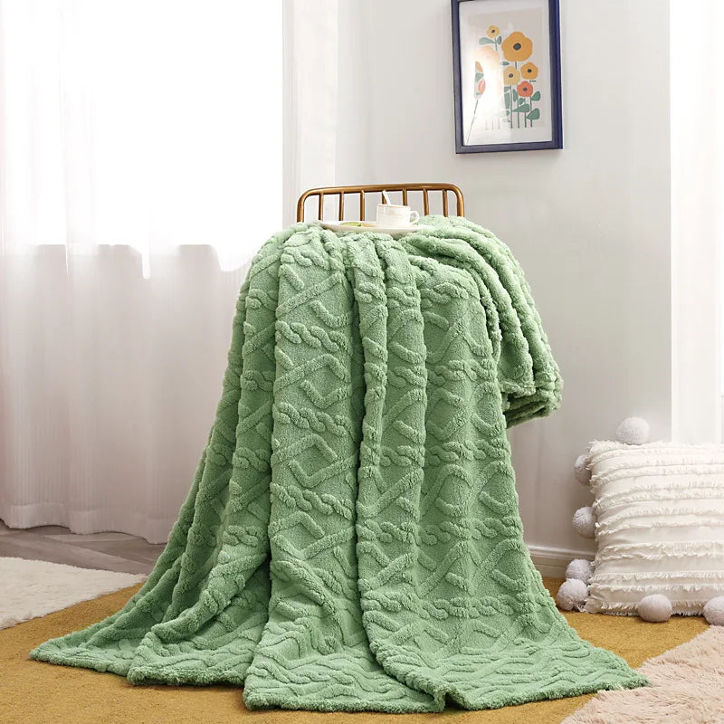 Plush Polyester Throw Blanket – Cozy Solid Color for Couch, Bed, Travel | Thomler