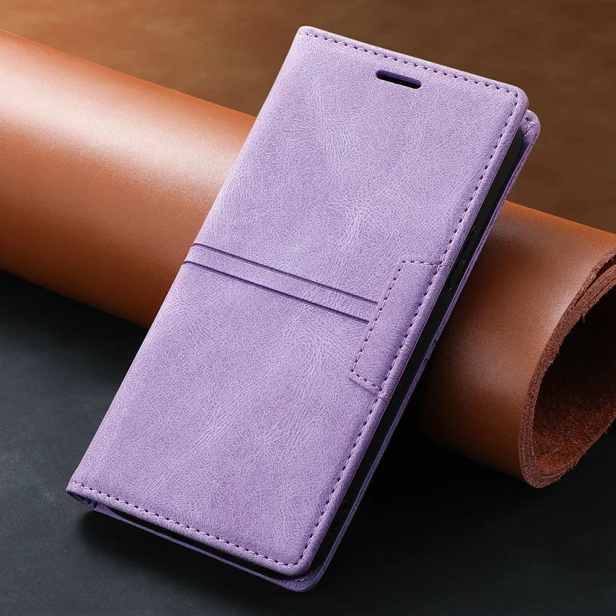 Leather Flip Wallet Case for Google Pixel | Magnetic Folio Phone Cover with Card Slots & Kickstand | Thomler