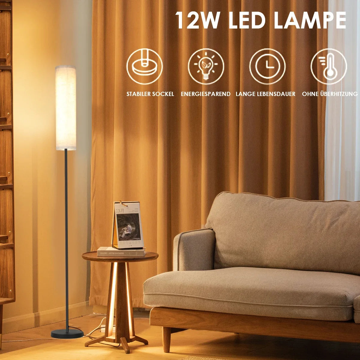 Adjustable LED Floor Lamp with Remote Control & Timer for Living Room & Bedroom | Thomler