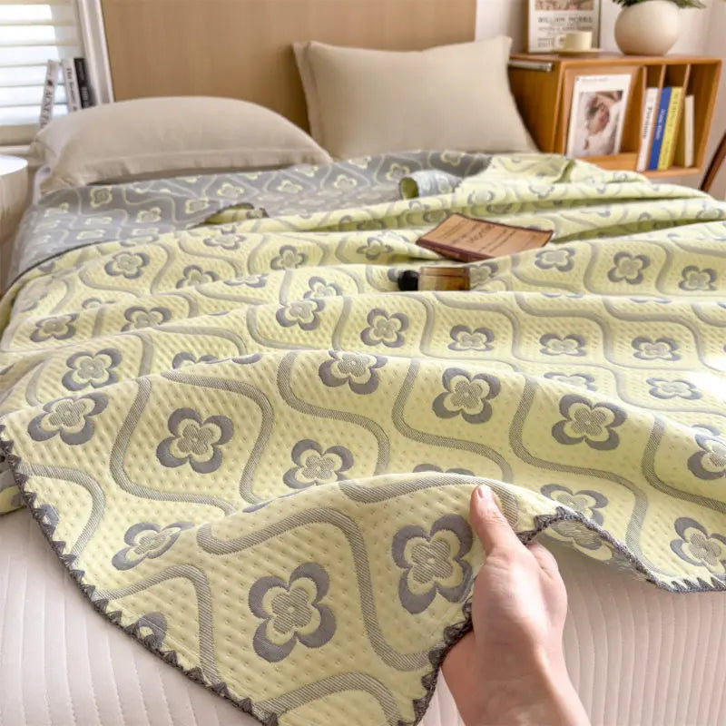 Triple-Layer Breathable Throw Blanket – 100% Pure Cotton Gauze Weave for Couch, Bed & Travel – Year-Round Comfort | Thomler